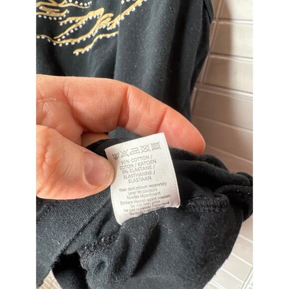 Rare Vintage Dirty Dancing Tank Top Black UK 12 / EU 40 (US 8) Rhinestone Logo - Picture 7 of 9